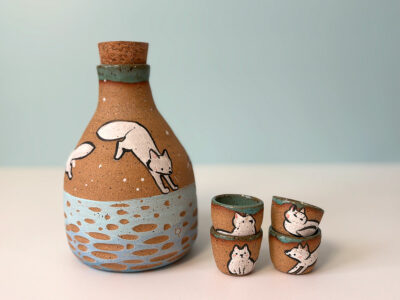 Sake Set - White Foxes - Image 5