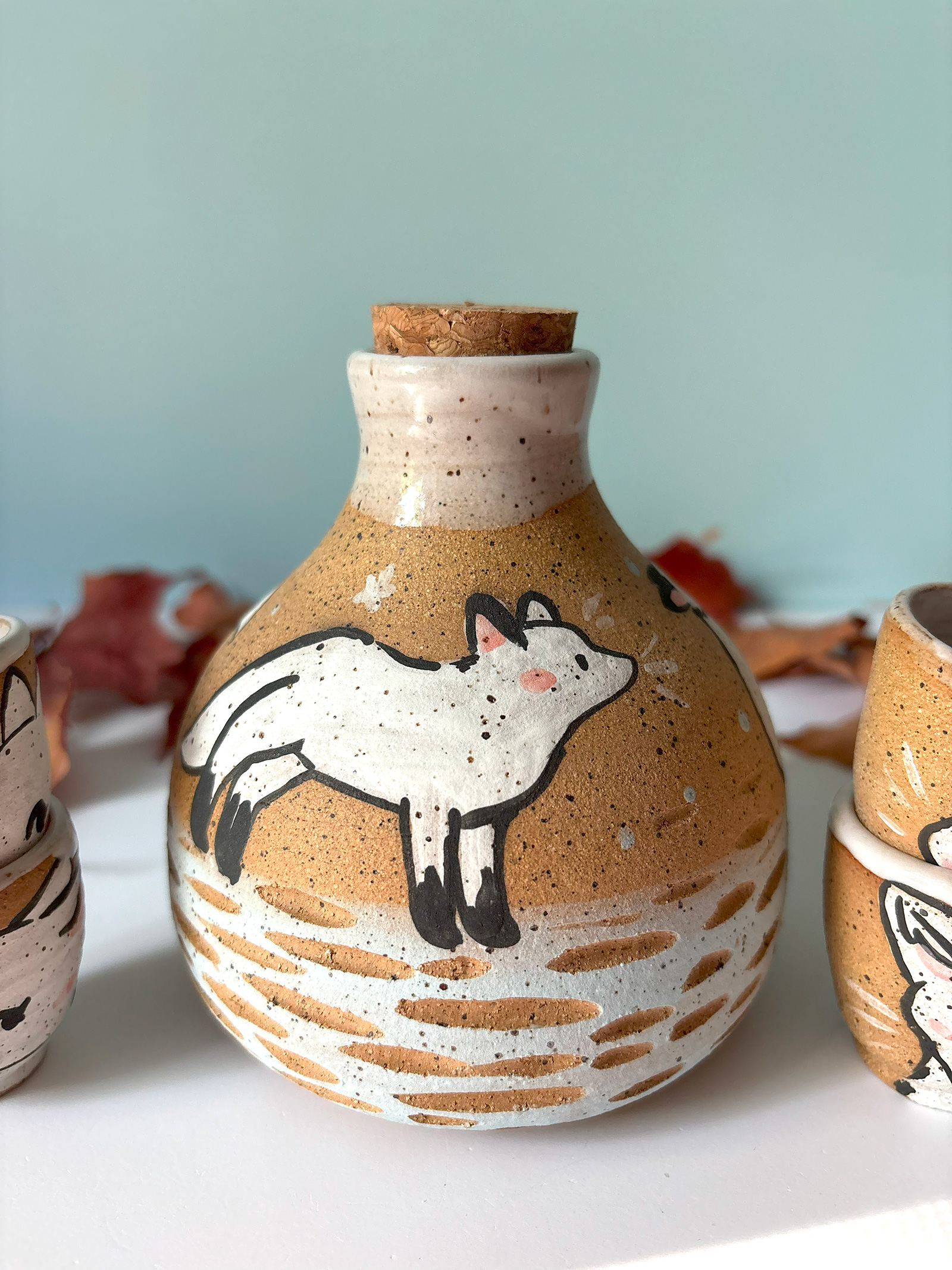 Sake Set - White Foxes - Image 5