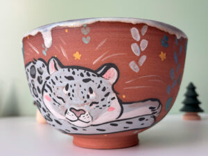 snow leopard yarn bowl