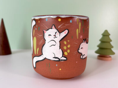 Tasse Rouge - Chats Blancs – Image 3