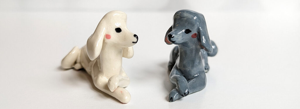 dog portrait figurine standard poodles