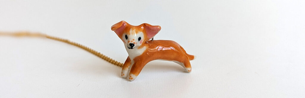 Tiny chihuahua mix dog portrait pendant with gremlin ears requested