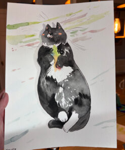 cat portrait painting
