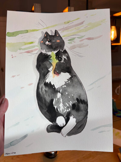 cat portrait painting