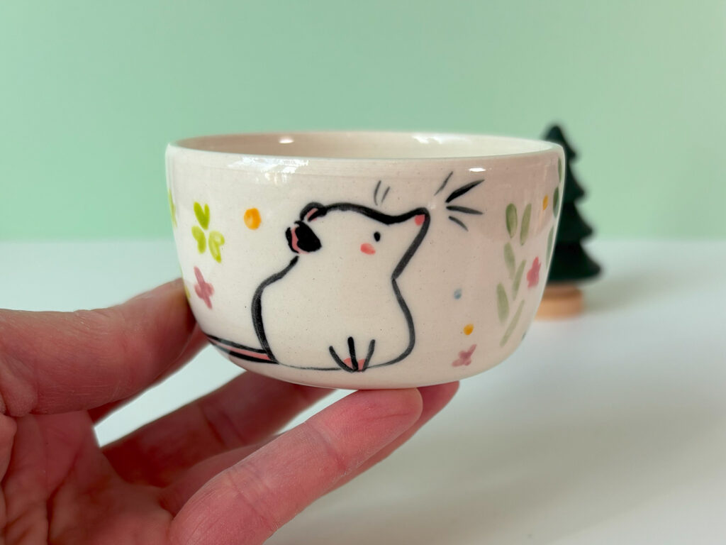 adorable rat tumbler porcelain handmade in Canada