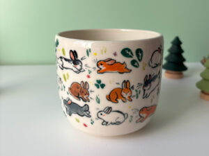 adorable bunnies cup all handmade and painted by kness in Canada