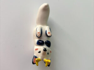 cute white fox antlered handmade by kness