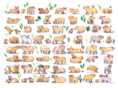 Original Painting - 68 Capybaras - Image 2