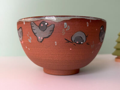 Bowl - Red - Pigeons - Image 3