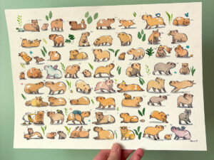 Original Painting - 68 Capybaras