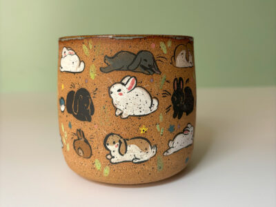 cup speckled too many bunnies