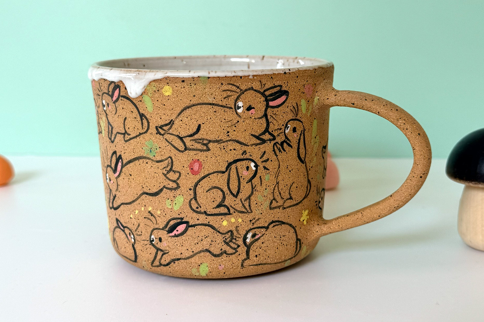 Mug - Speckled - Bunnies