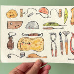 Peinture Originale - Outils de Poterie