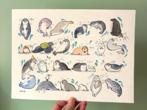 25 silly seals painting