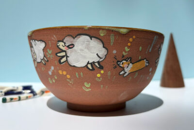bowl corgi sheep