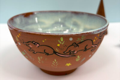 Bowl - Red Stoneware - Rats - Image 2