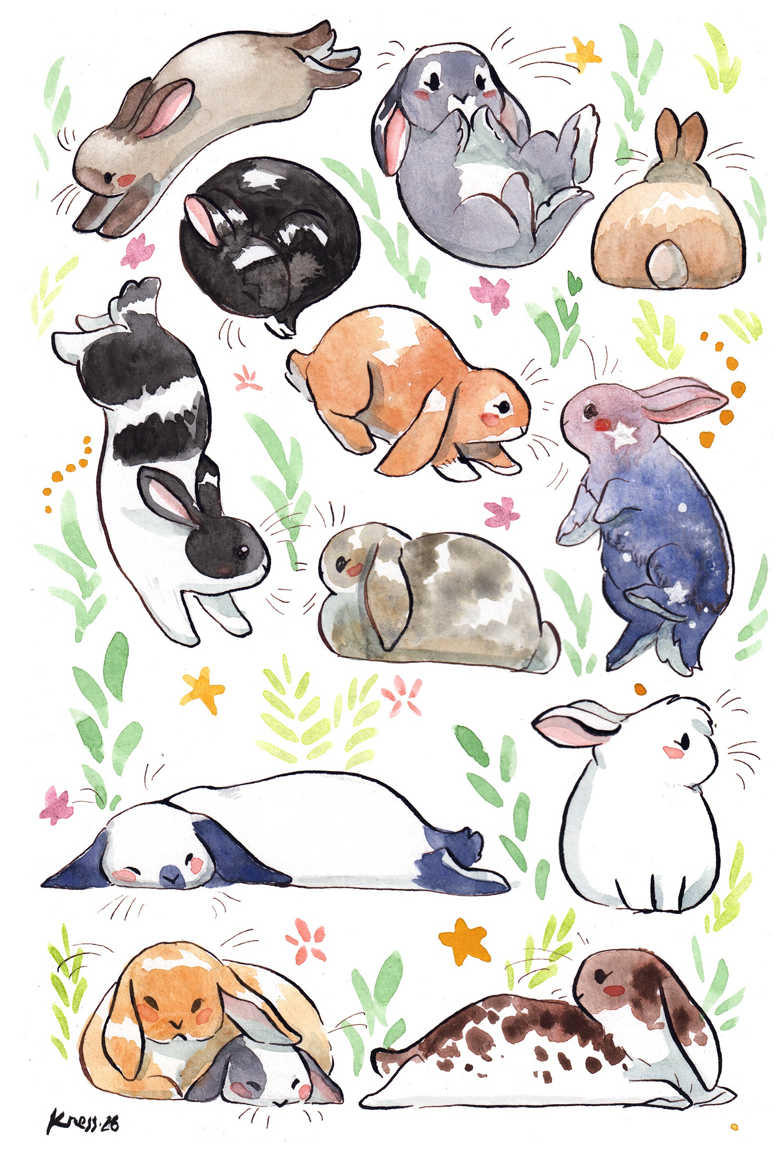 Alternative view of Peinture originale : 16 lapins