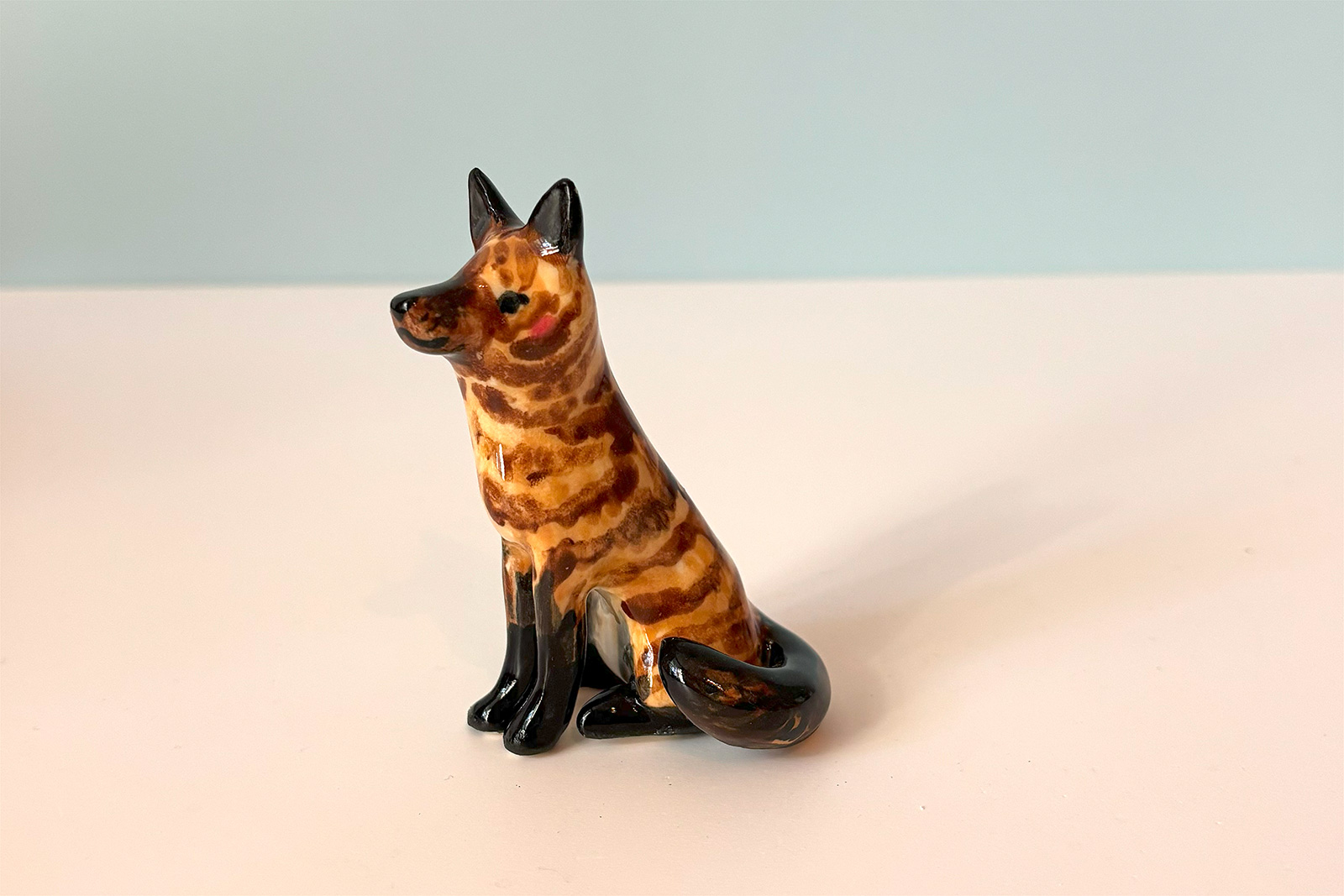 brindle dog figurine