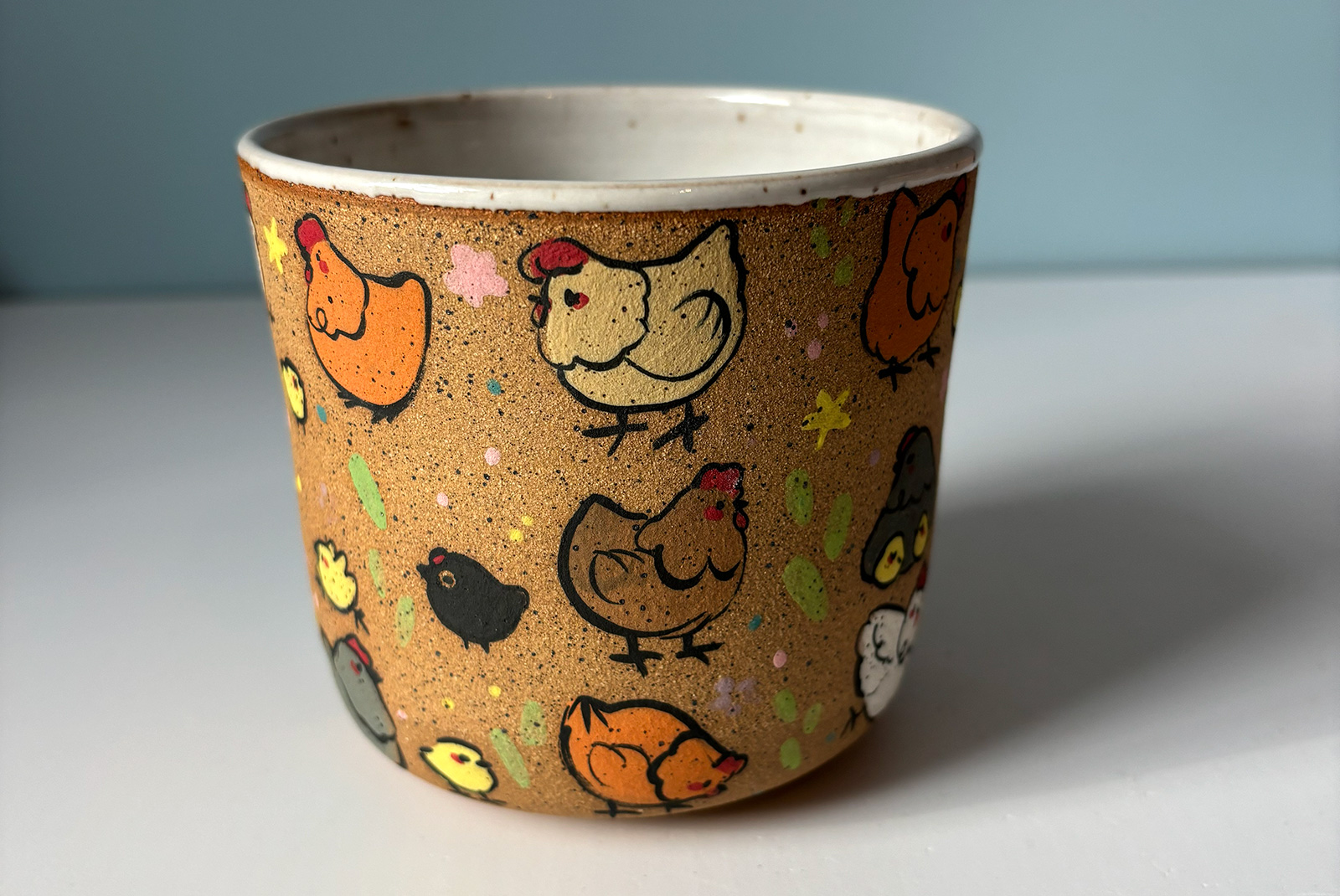 cup too many chickens