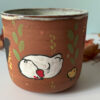 red cup handmade illustrated with cute chicken