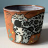 cute red cup with a snow leopard illustration handmade in Canada