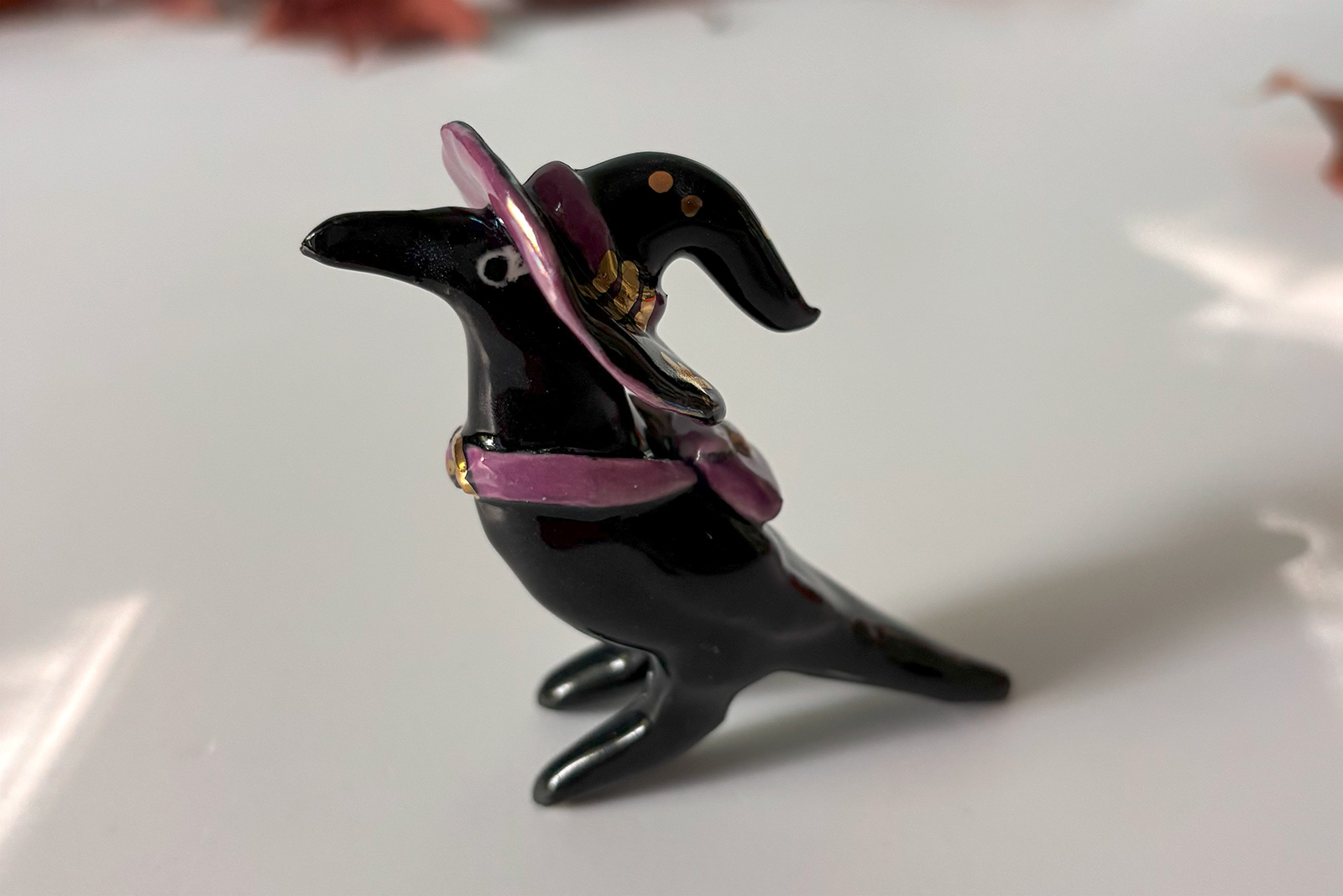 Porcelain Figurine -Witch Crow