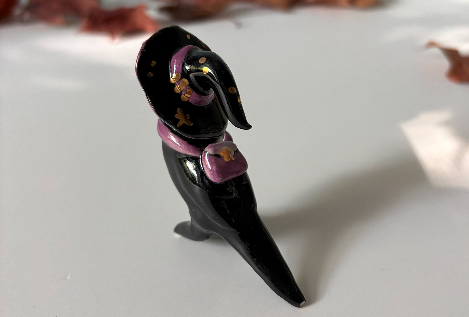 Alternative view of Porcelain Figurine -Witch Crow