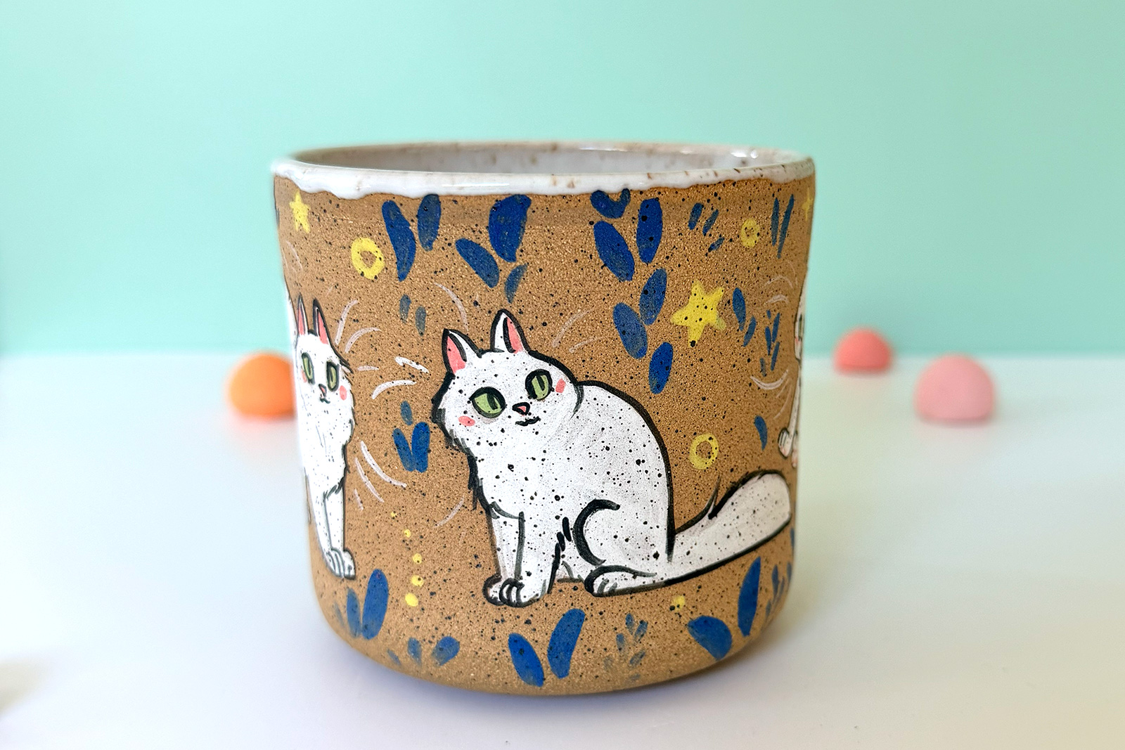 Alternative view of Cup - White Cats