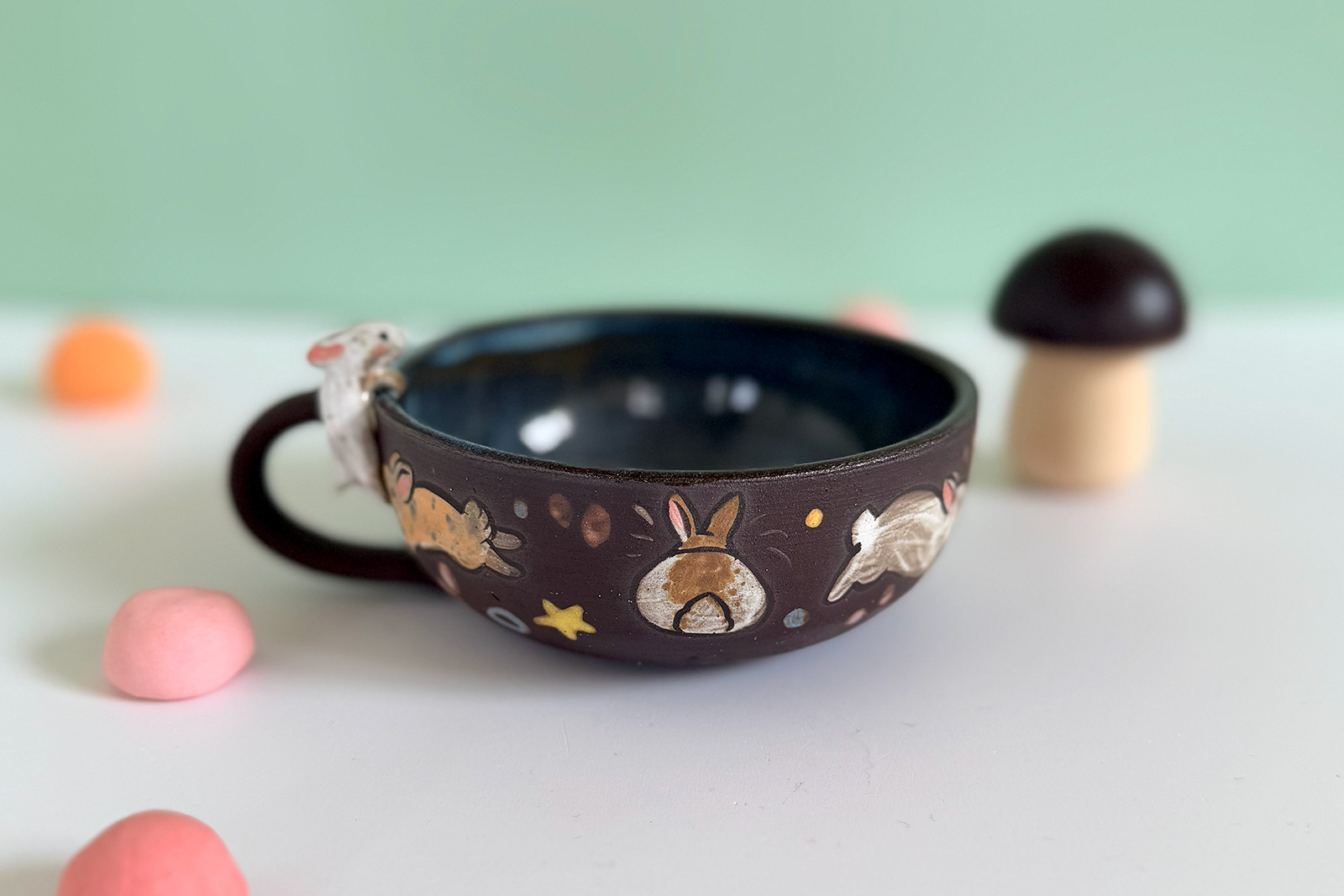 Alternative view of Ceramic Tea Cup - Sculpted Bunny