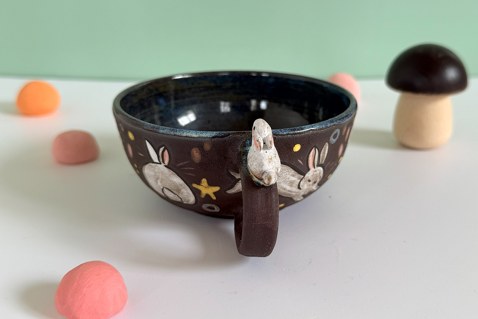 Alternative view of Ceramic Tea Cup - Sculpted Bunny