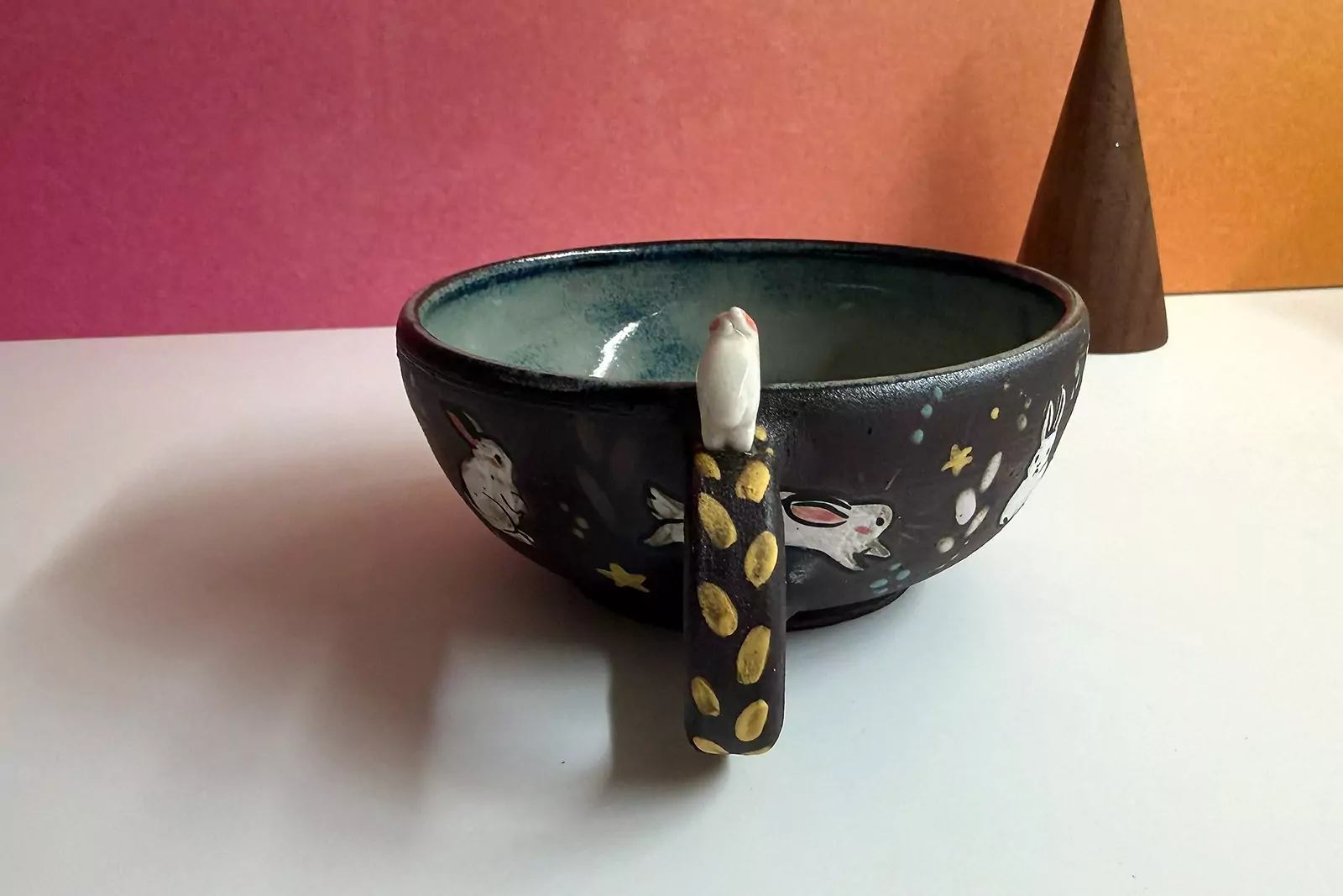 Ceramic Tea Cup - Sculpted Bunny - Image 3