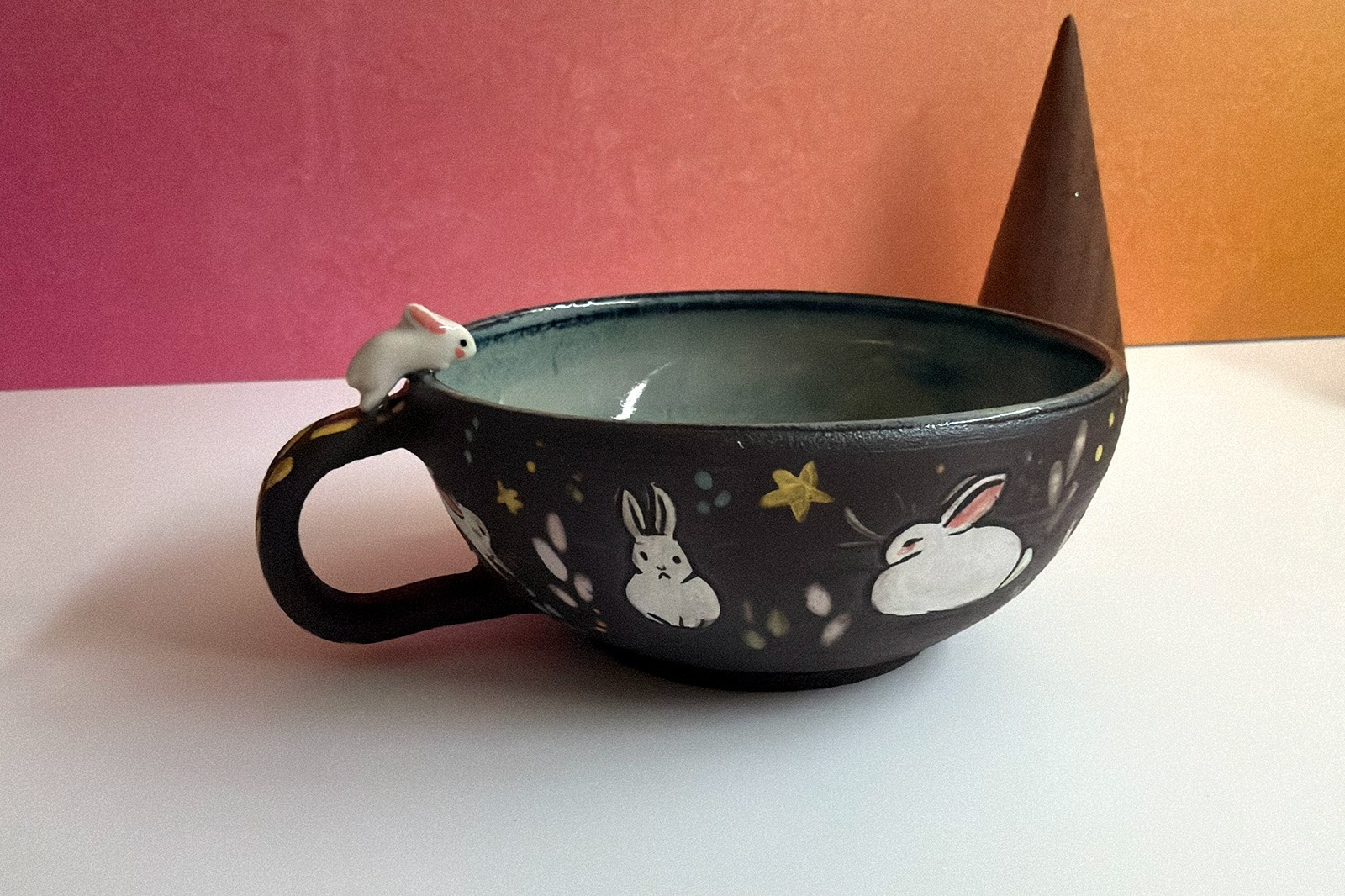 Tasse a thé - Sculptée - Lapins et Étoiles – Image 4
