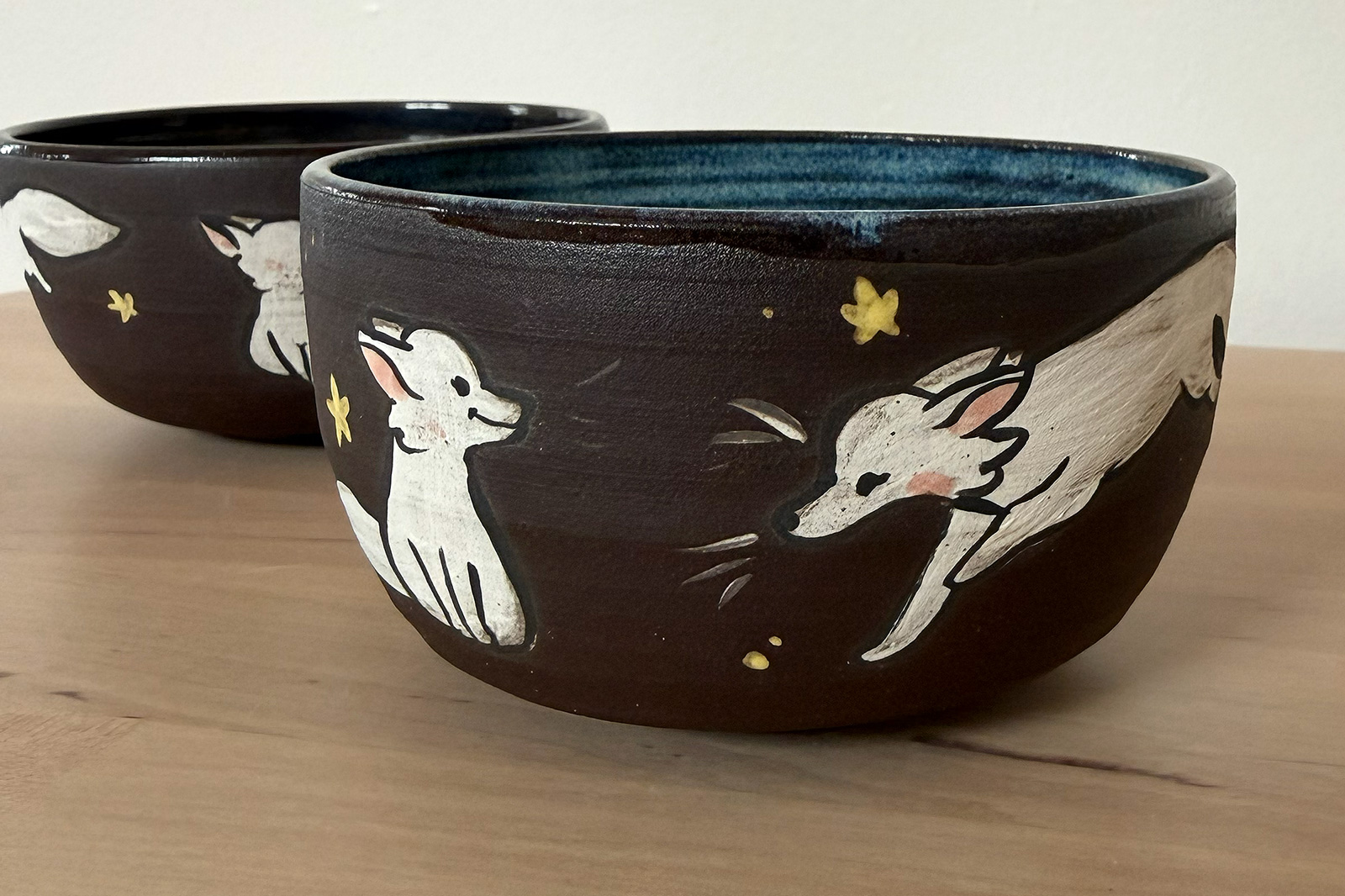 Small Dish - White Foxes
