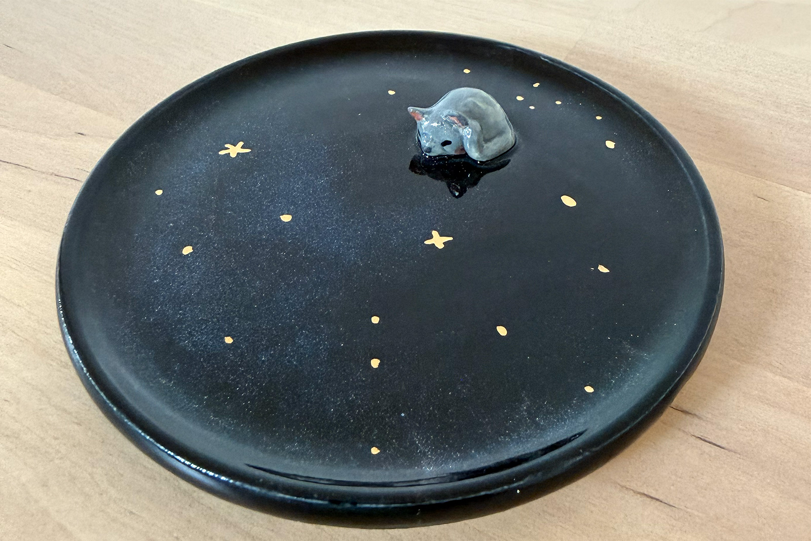 Jewelry Dish : Grey Cat