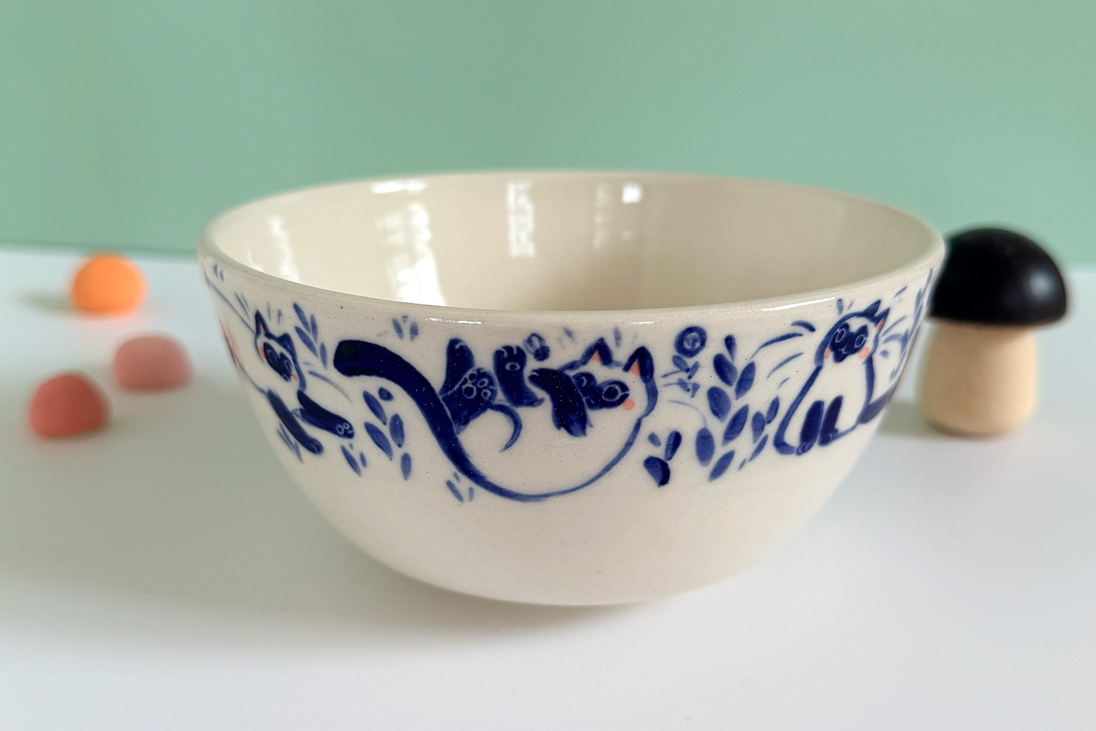 Bowl - Blue Cats