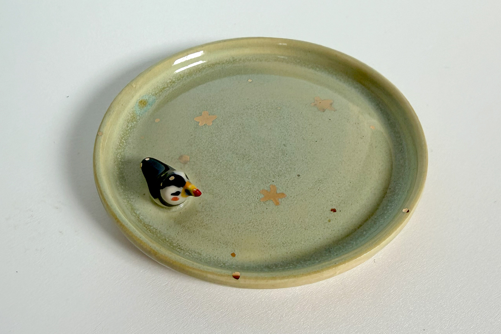Alternative view of Porcelain Jewelry Tray : Puffin