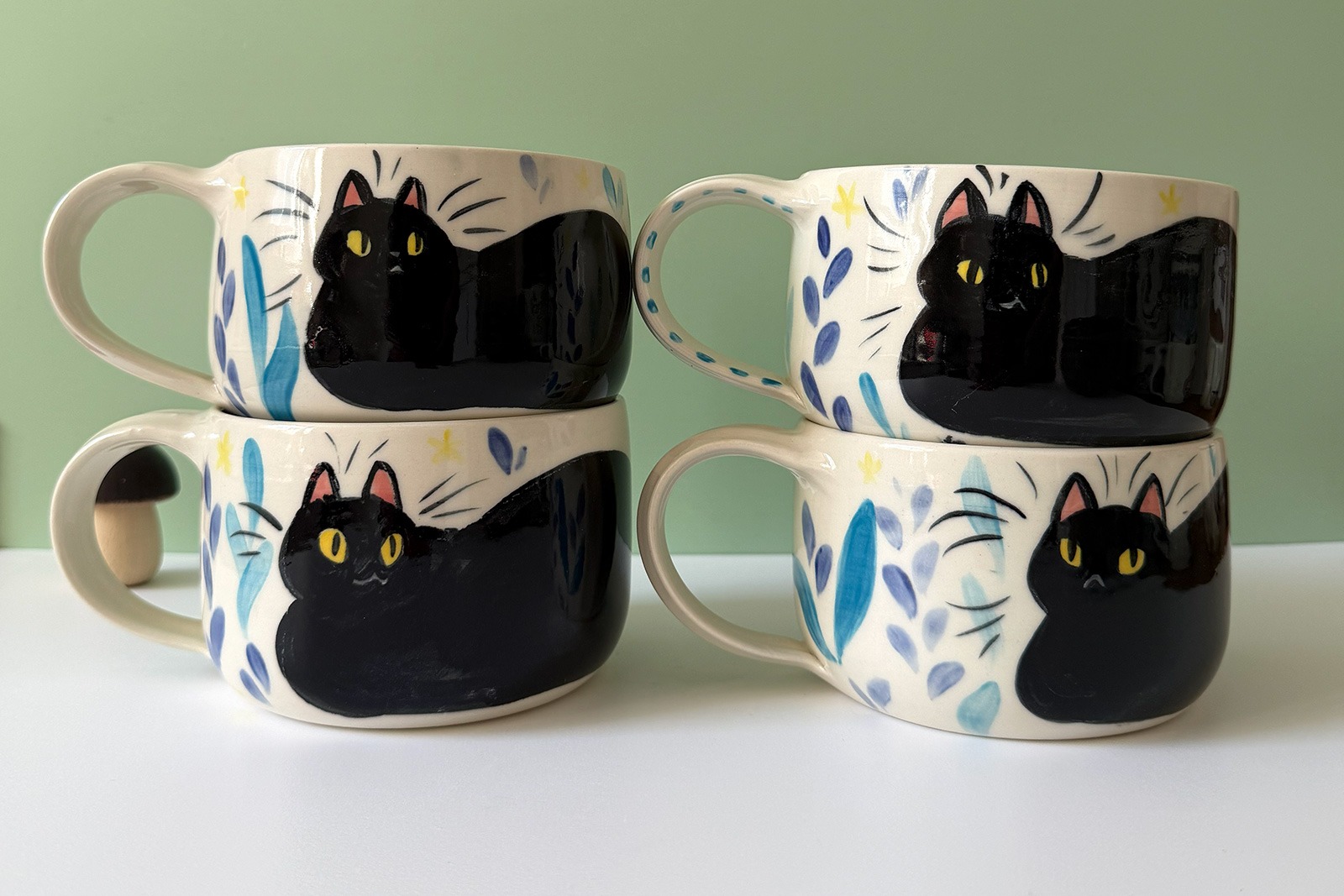 Alternative view of Latte Mug - Black Cat