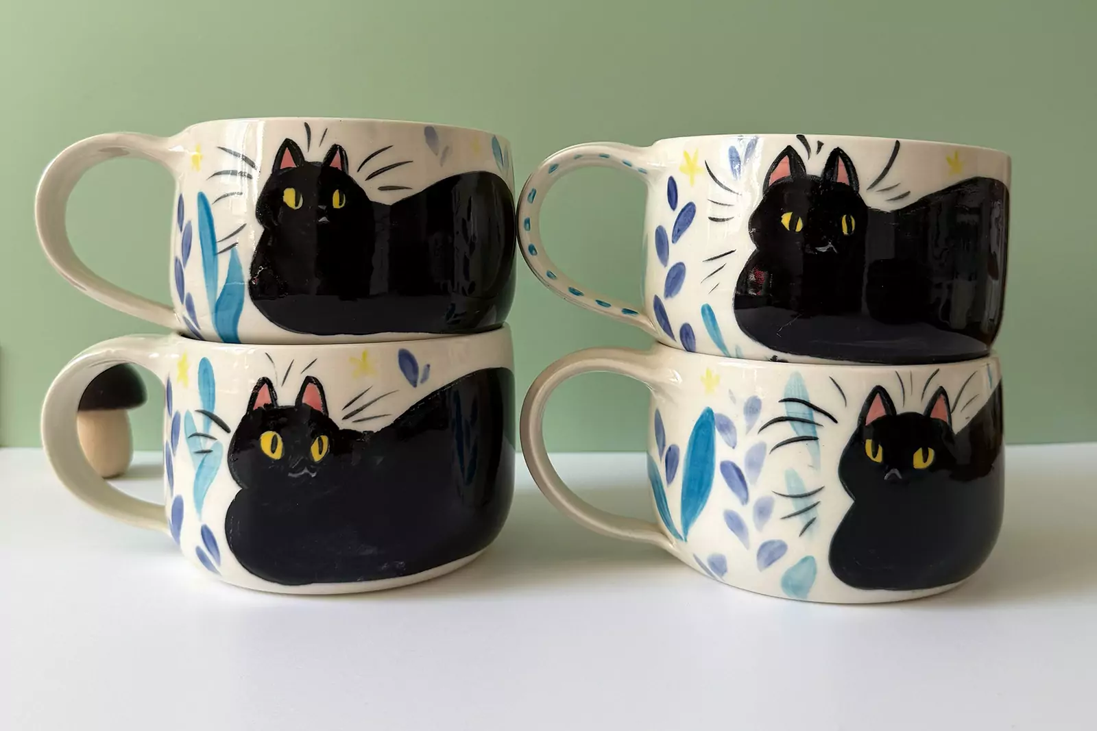 Alternative view of Latte Mug - Black Cat