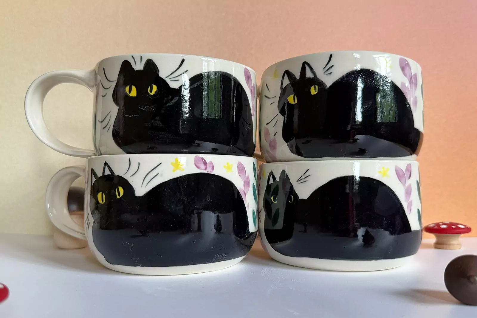 Latte Mug - Black Cat - Image 3