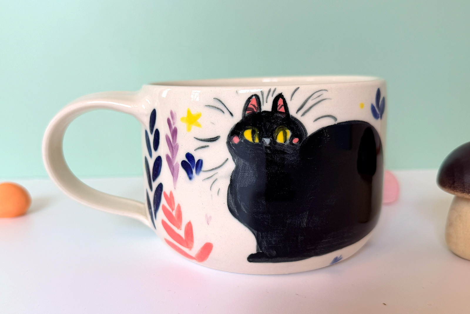 Latte Mug - Black Cat