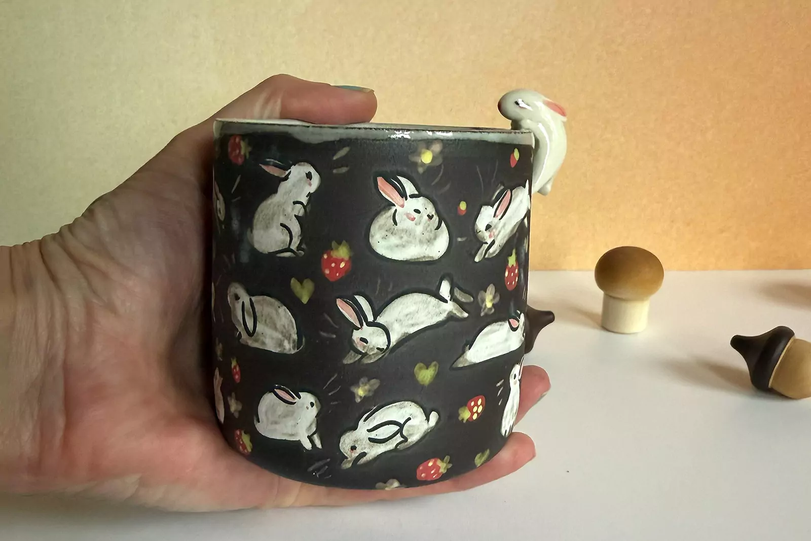 Small Cup - Sculpted - Strawberry Hamsters - Image 2