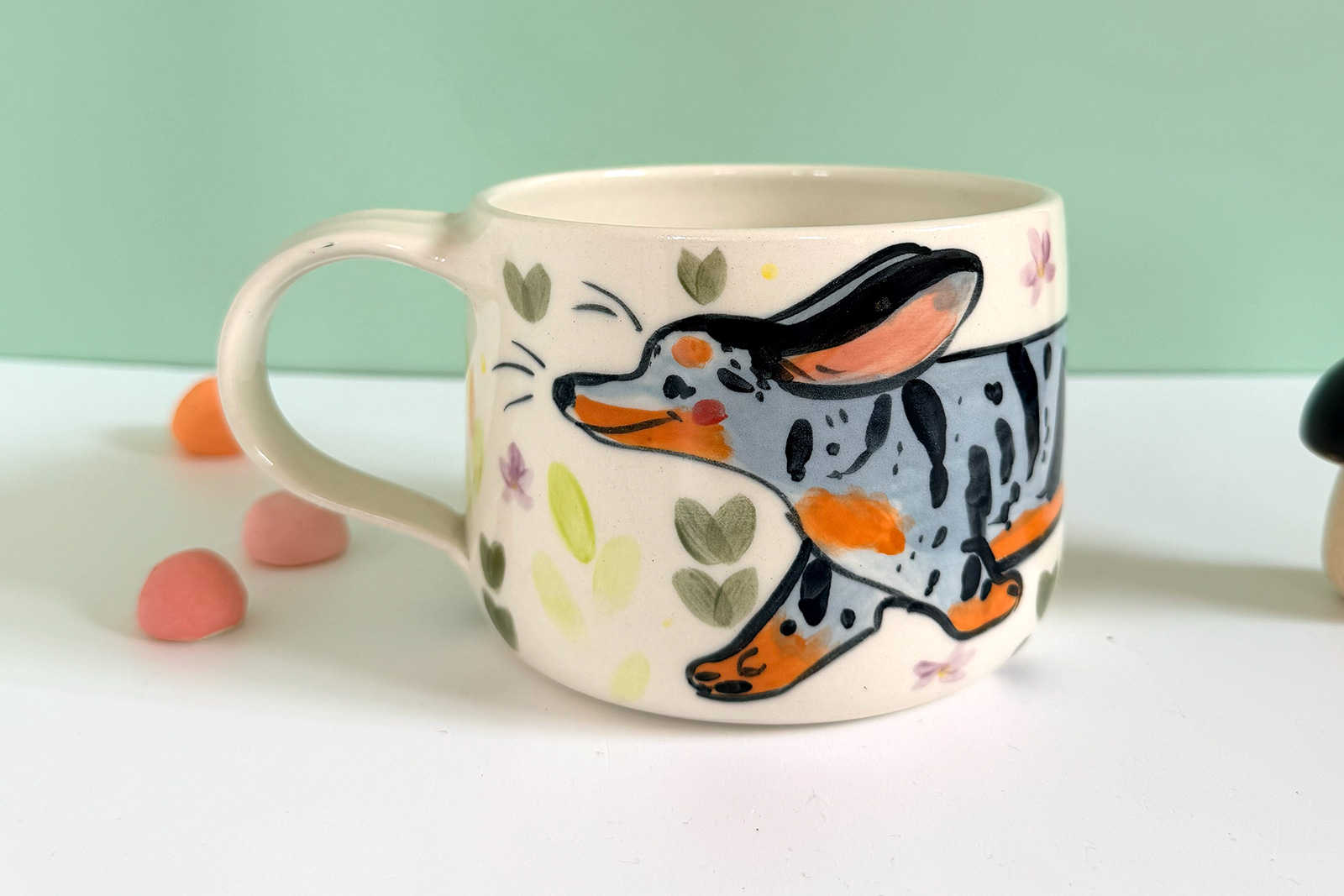 Latte Mug - Dachshund Merle