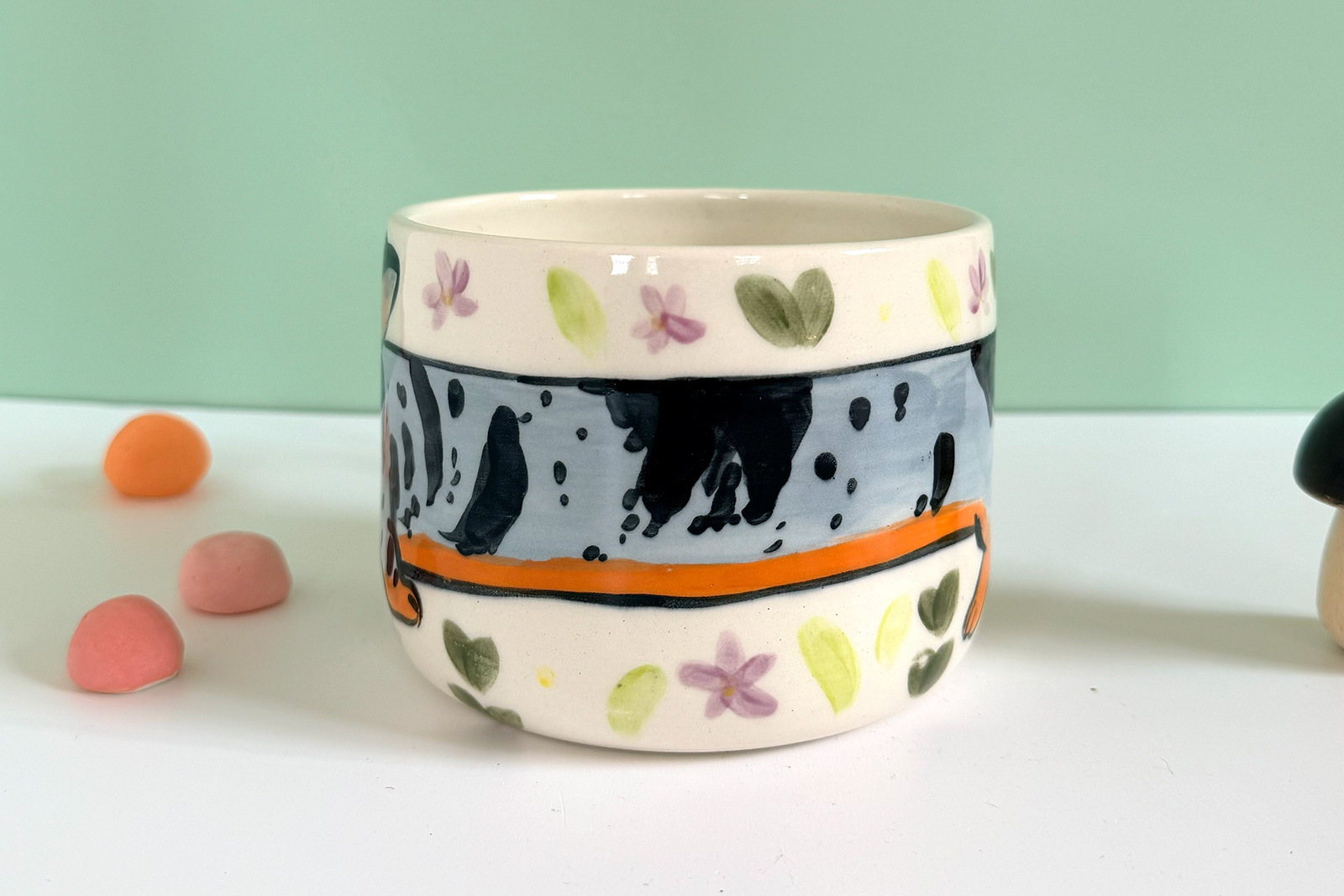 Alternative view of Latte Mug - Dachshund Merle