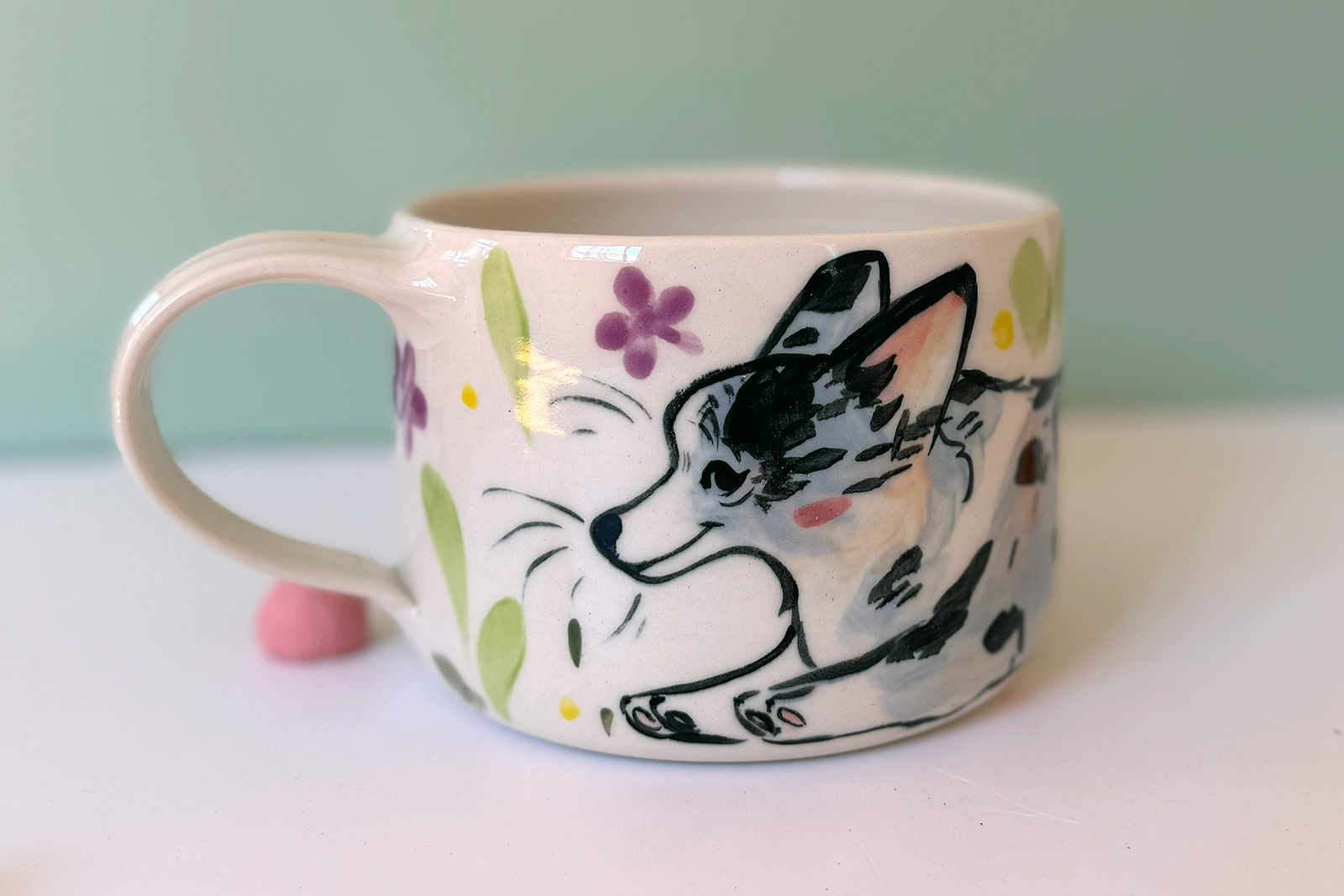 Mug Latte - Corgi Cardigan Merle