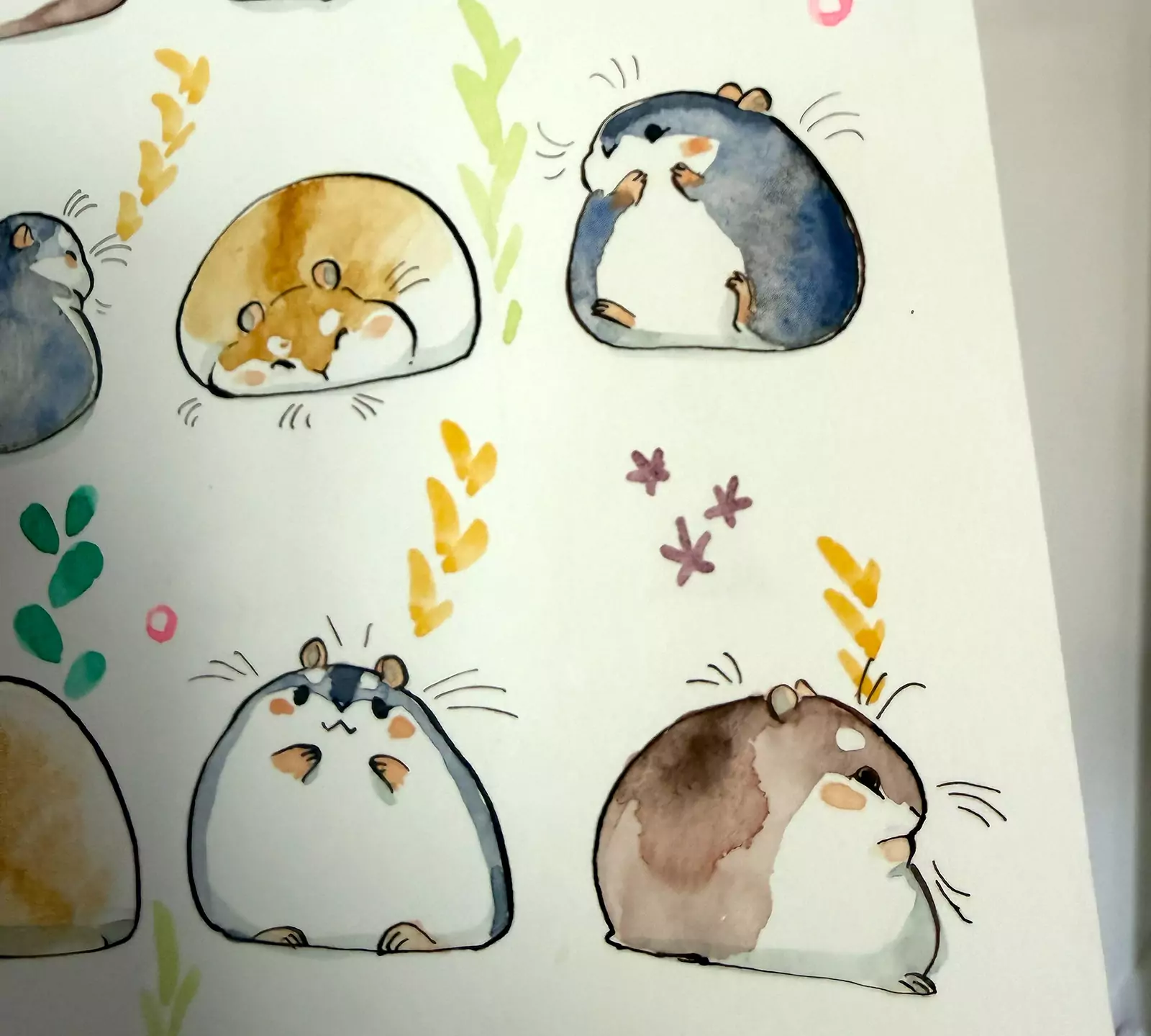 Alternative view of Peinture Originale - 12 Hamsters