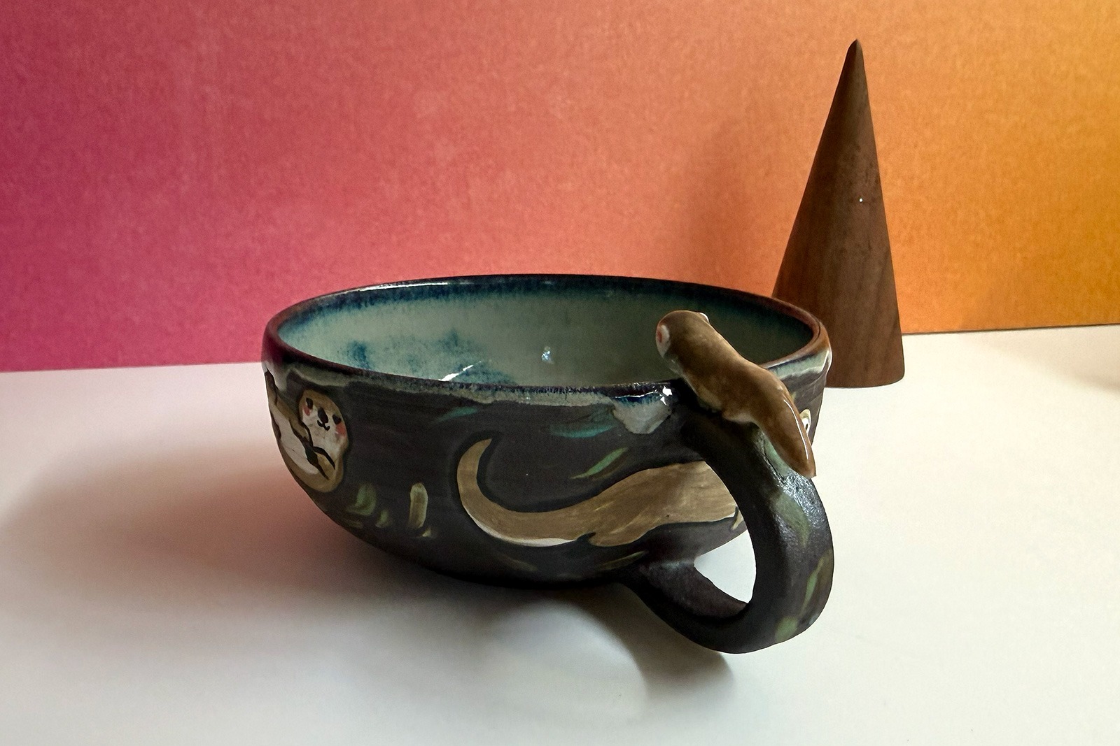 Tasse a thé - Sculptée - Loutres – Image 3